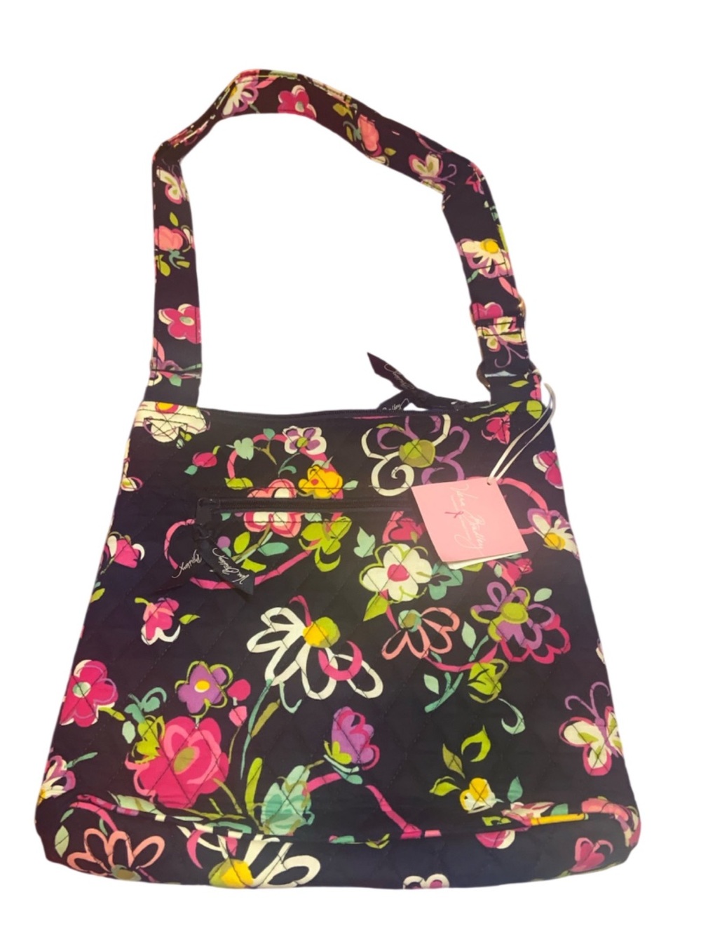 NWT Vera Bradley Hipster Ribbons Square Quilted Crossbody Shoulder Strap Purse